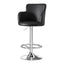 Artiss 1x Leather Bar Stools Swivel Adjustable Gas Lift PU Counter Chairs Black