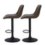 Artiss 2x Bar Stools Gas Lift Vintage Leather Brown