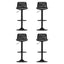 4x Bar Stools Padded Seat Gas Lift Black