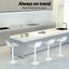 Artiss Bar Stools Kitchen Swivel Gas Lift Stool Leather Dining Chairs White x2