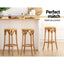 Artiss 2x Bar Stools Rattan Seat Wooden