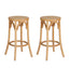 Artiss 2x Bar Stools Rattan Seat Wooden