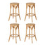 Artiss 4x Bar Stoosl Rattan Seat Wooden