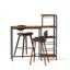 3Pcs Bar Table and Stools Set Dining Table Solid Wood Kitchen Chairs Cafe Pub