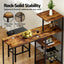 3Pcs Bar Table and Stools Set Dining Table Solid Wood Kitchen Chairs Cafe Pub