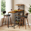 3Pcs Bar Table and Stools Set Dining Table Solid Wood Kitchen Chairs Cafe Pub
