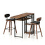 3PCS Bar Table and Stools Set Dining Table Solid Wood Kitchen Chairs Cafe Pub