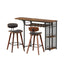 3PCS Bar Table and Stools Set Dining Table Solid Wood Kitchen Chairs Cafe Pub