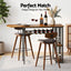 3PCS Bar Table and Stools Set Dining Table Solid Wood Kitchen Chairs Cafe Pub
