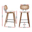 2x Artiss Bar Stools Kitchen Counter Rattan Chairs PU Leather Padding