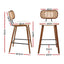 4x Bar Stools Kitchen Counter Rattan Chairs PU Leather Padding