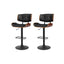 Artiss 2x Bar Stools Gas Lift Leather All Black