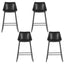4x Bar Stools Leather Padded Metal Legs Black