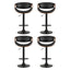 4x Bar Stools Gas Lift Leather w/Armrest