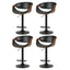 4x Bar Stools Gas Lift Leather w/Armrest