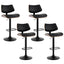 4x Bar Stools Kitchen Dining Chairs Gas Lift Stool Wooden Leather Black