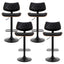 4x Bar Stools Kitchen Dining Chairs Gas Lift Stool Wooden Leather Black
