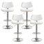 4x Bar Stools Kitchen Dining Chairs Gas Lift Stool Wooden Leather White