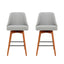 Artiss 2x Bar Stools Swivel Seat Wooden Grey