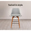 Artiss 2x Bar Stools Swivel Seat Wooden Grey