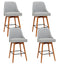 Artiss 4x Bar Stools Swivel Seat Wooden Grey