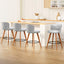 Set of 4 Wooden Fabric Bar Stools Circular Footrest - Light Grey