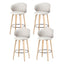 4x Bar Stools Dining Chairs Contoured Leather Wood Stool