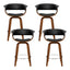 4x Bar Stools Swivel PU Seat Wooden