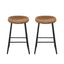 Artiss 2x Bar Stools Kitchen Dining Chairs Counter Stool PU Leather Metal Brown