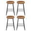 4x Bar Stools Kitchen Dining Chairs Counter Stool PU Leather Metal Brown