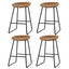 4x Bar Stools Kitchen Dining Chairs Counter Stool PU Leather Metal Brown