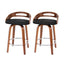 2x Bar Stools Swivel Dining Chairs Low Back Counter Seat PU Cushion