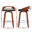 4x Bar Stools Swivel Dining Chairs Low Back Counter Seat PU Cushion