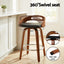 4x Bar Stools Swivel Dining Chairs Low Back Counter Seat PU Cushion