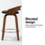 4x Bar Stools Swivel Dining Chairs Low Back Counter Seat PU Cushion