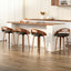 4x Bar Stools Swivel Dining Chairs Low Back Counter Seat PU Cushion
