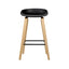 Artiss Set of 2 Wooden Backless Bar Stools - Black