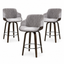 Artiss Bar Stools Set of 3 Kitchen Wooden Bar Stool Dining Chair Swivel Velvet