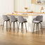 4x Bar Stools Swivel Velvet Padded Wooden