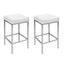 Artiss Set of 2 PU Leather Backless Bar Stools - White and Chrome