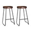 Artiss Set of 2 Wooden Backless Bar Stools - Black