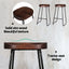 Artiss Set of 2 Wooden Backless Bar Stools - Black