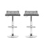 Artiss 2x Fabric Bar Stools Swivel Bar Stool Dining Chairs Gas Lift Kitchen Grey
