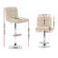 Artiss 2x Leather Bar Stools NOEL Kitchen Chairs Swivel Bar Stool Gas Lift Beige