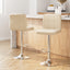 Artiss 2x Leather Bar Stools NOEL Kitchen Chairs Swivel Bar Stool Gas Lift Beige