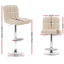 Set of 4 PU Leather Gas Lift Bar Stools - Beige