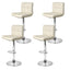 Set of 4 PU Leather Gas Lift Bar Stools - Beige