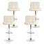 Set of 4 PU Leather Gas Lift Bar Stools - Beige