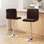 Artiss 2x Gas Lift Bar Stools Swivel Chairs Leather Chrome Chocolate