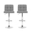 Artiss 2x Bar Stools Kitchen Dining Chairs Counter Stool Gas Lift Fabric Grey